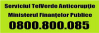 Anticoruptie Ministerul Finantelor - Telefon gratuit - Ministerul Finantelor Publice - Serviciul Telverde Anticoruptie - www.mfinante.ro