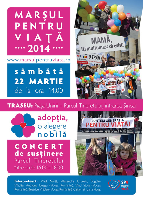 MARSUL PENTRU VIATA 2014 in Bucuresti - Vino la marsul pentru Viata! - MARS PENTRU RESPECTREA VIETII IN ORASELE ROMANIEI